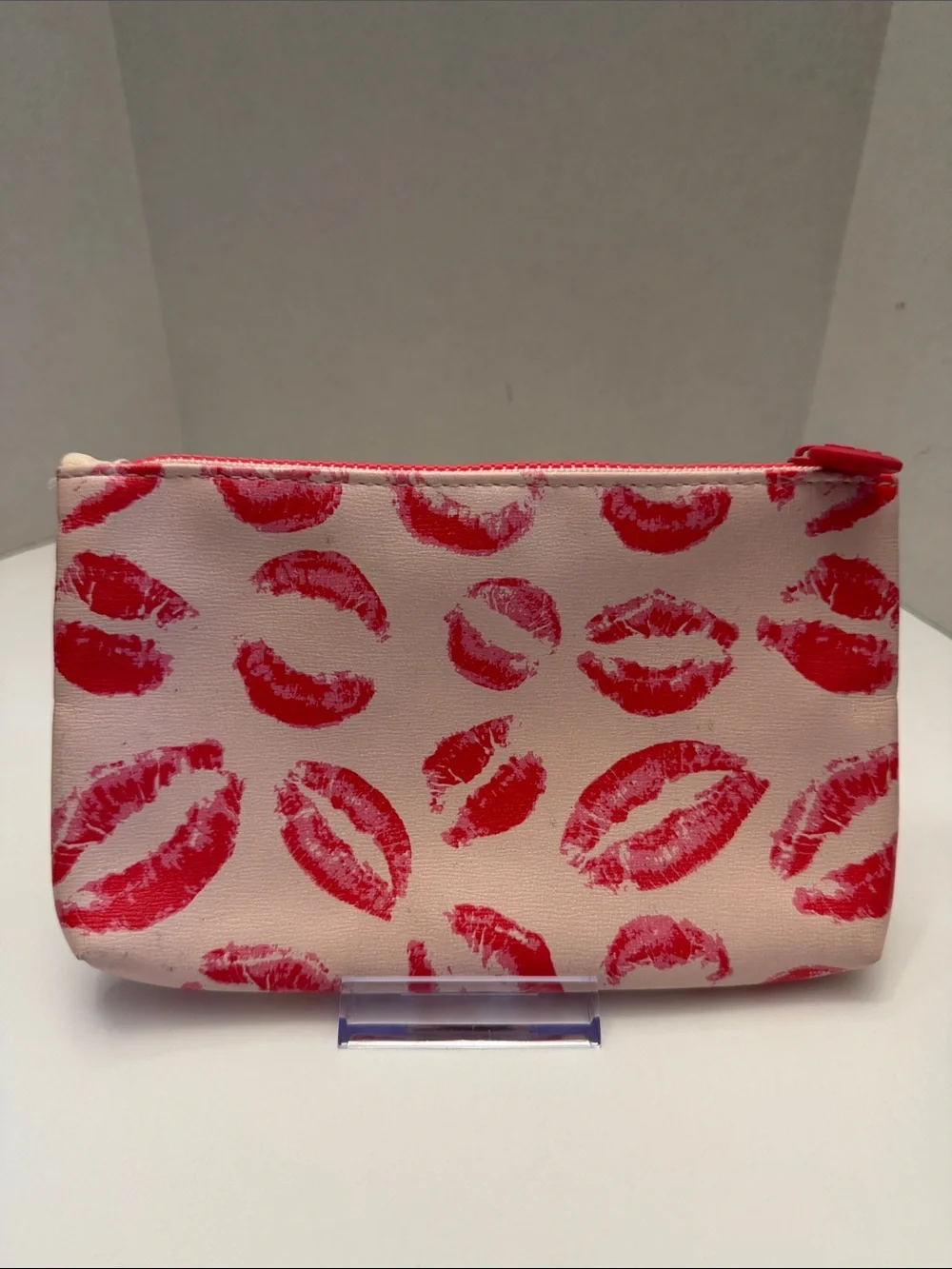 Ipsy Lip-Print Cosmetic Bag 8” x 5”